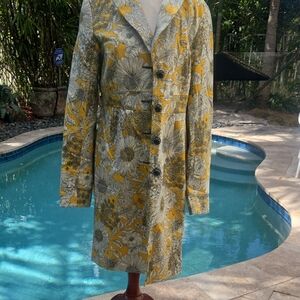 Liberty of London Yellow and Gray Floral Coat